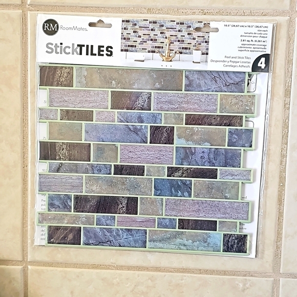 NEW & Wrapped RoomMates StickTiles pack of Four 10.5 x 10.5 BUNDLE OF 2 - Picture 3 of 9